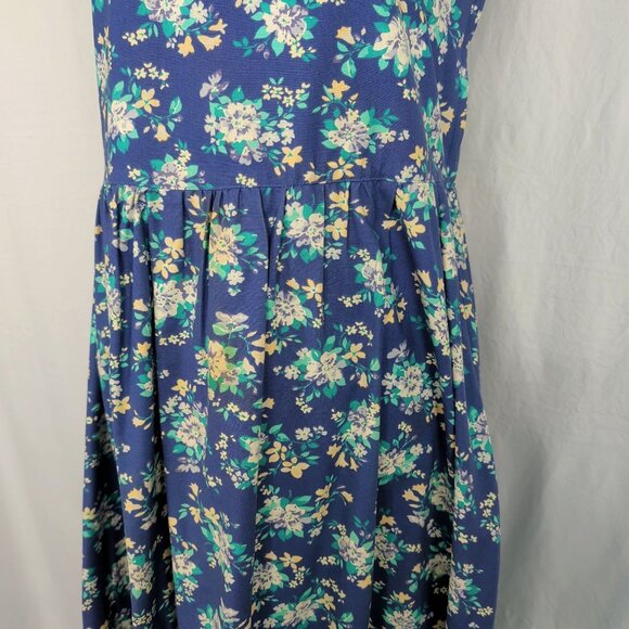 Vintage Laura Ashley Dress 10 Large Purple Floral Midi - Picture 3 of 13